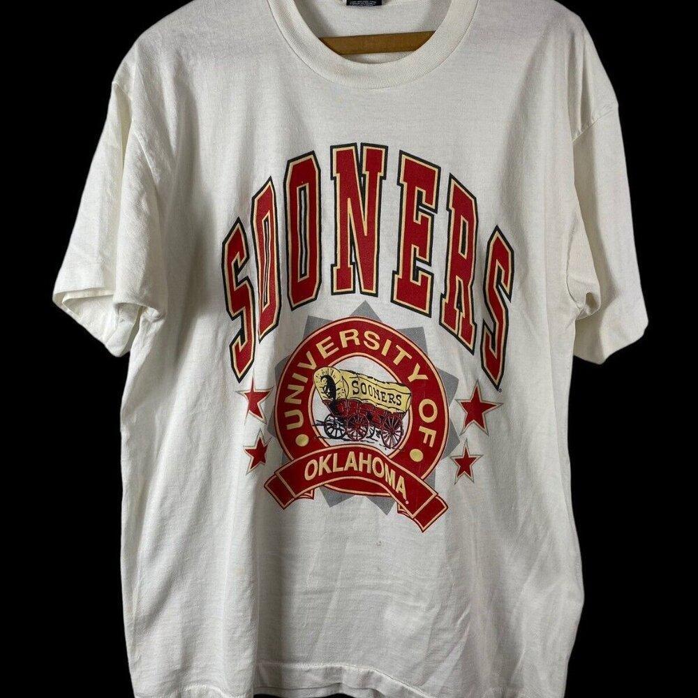Retro Oklahoma Sooners University Shirt Retro Tee White J78